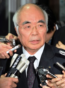 Akira Banzai, JA-Zenchu President answers reporter’s question at the LDP headquarters in Tokyo on Tuesday, Feb. 9.