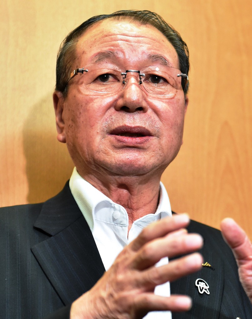 Choe Okuno speaks to reporters on Thursday, July 2, at the JA group’s headquarters in Tokyo after being chosen as JA-Zenchu’s new president.