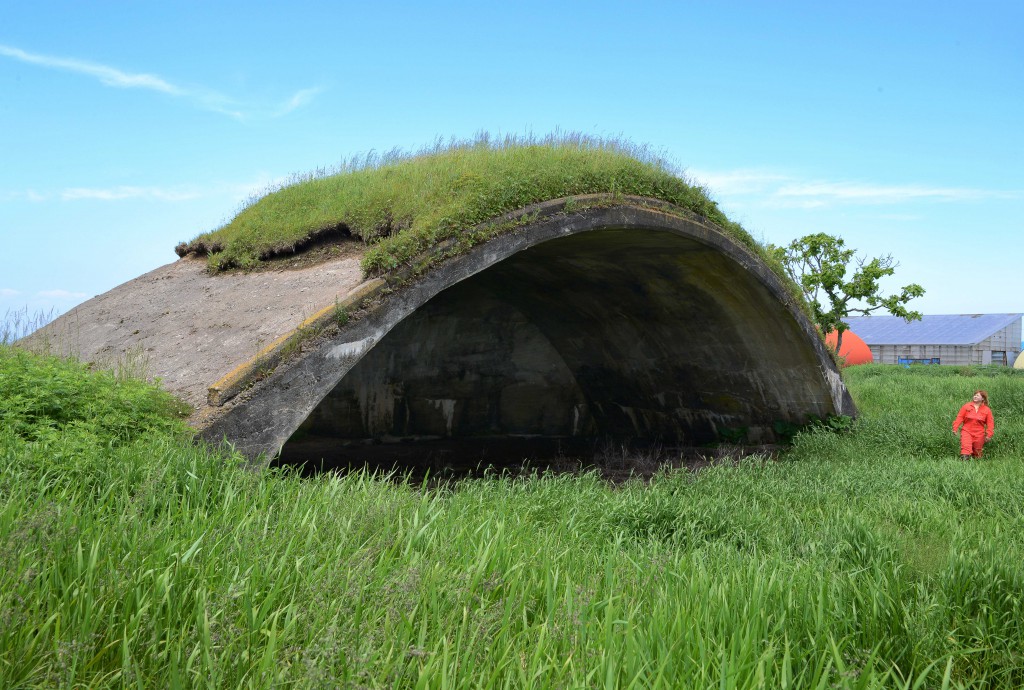 Bunker quietly sits in Kusuhara’s farmland (in Nemuro-shi, Hokkaido)